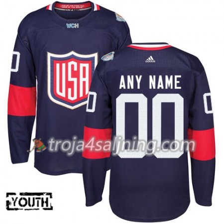 USA tröja Customized World Cup i ishockey 2016 Blå Premier - NHL Tröjor Barn USA tröja Customized World Cup i ishockey 2016 Blå Premier - NHL Tröjor Barn
